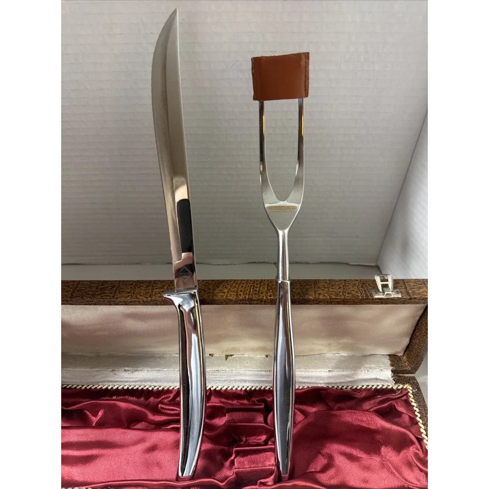 VINTAGE DUREX SOLINGEN GERMANY 2 PIECE STAINLESS CARVING SET‎